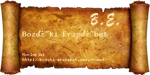 Bozóki Erzsébet névjegykártya